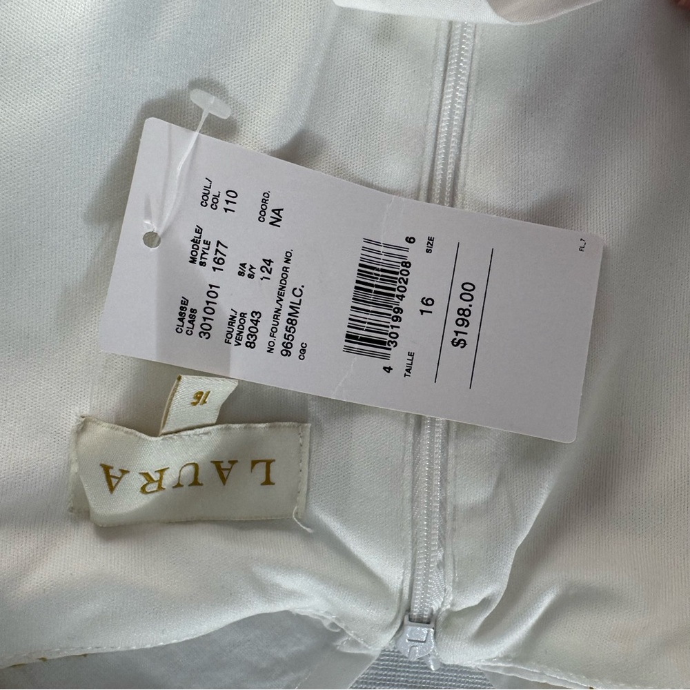 Laura Chic White and Gold Embroidered Maxi Dress size 16 - Picture 5 of 9